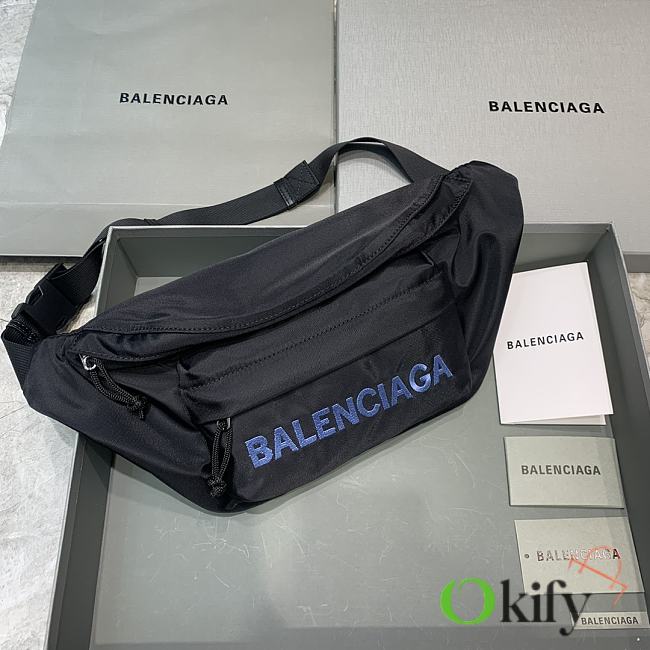 Okify Balenciaga Wheel Belt Black Bag 23x5x20cm 21673 - 1