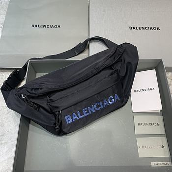 Okify Balenciaga Wheel Belt Black Bag 23x5x20cm 21673