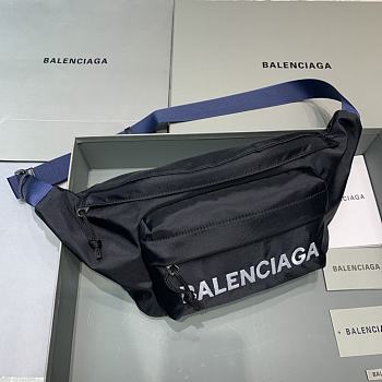 Okify Balenciaga Wheel Belt Black Bag 23x5x20cm 21674