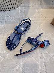 Okify Christian Louboutin Dark Blue Sandals 3.5cm EU35-43 - 4