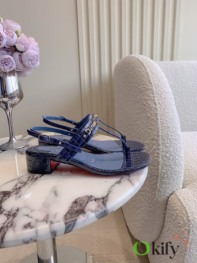 Okify Christian Louboutin Dark Blue Sandals 3.5cm EU35-43 - 1