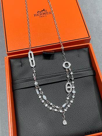 Okify Hermes Silver Diamond Necklace 