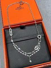 Okify Hermes Silver Diamond Necklace  - 2