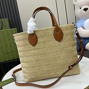 Okify Gucci Straw Effect Tote 35x25x10cm - 2