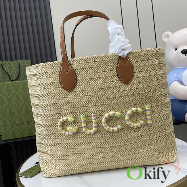 Okify Gucci Straw Effect Tote 38x33x15cm - 1