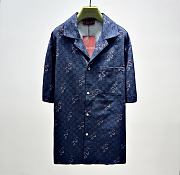 Okify Gucci Dark Blue Short Sleeve Shirt With Snake S-XL  - 1