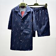 Okify Gucci Set Of Blue Snake Shirt And Shorts S-XL  - 1