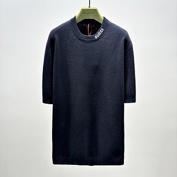 Okify Gucci Dark Blue Silk Cotton T-shirt S-XL 