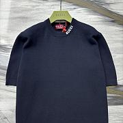 Okify Gucci Dark Blue Silk Cotton T-shirt S-XL  - 3