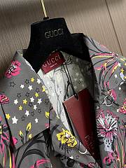 Okify Gucci Gray Short Sleeve Shirt With Flowers S-XL  - 5