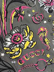 Okify Gucci Gray Short Sleeve Shirt With Flowers S-XL  - 4