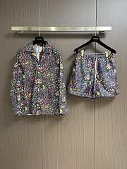 Okify Gucci Set Of Gray Shirt And Shorts With Flowers S-XL  - 1