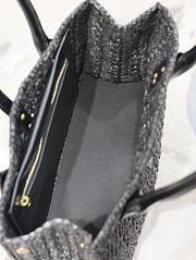 Okify YSL Panier Raffia Tote Bag In Black 29x21x9cm - 4