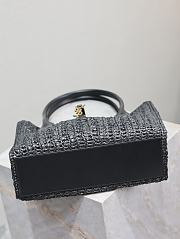 Okify YSL Panier Raffia Tote Bag In Black 29x21x9cm - 3