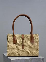 Okify YSL Panier Raffia Tote Bag In Beige 29x21x9cm - 1