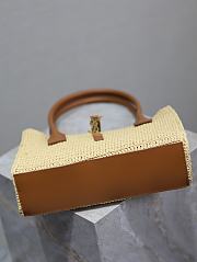 Okify YSL Panier Raffia Tote Bag In Beige 29x21x9cm - 2