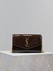 Okify YSL Uptown Chain Wallet Bag In Chocolate Brown 19x12x4cm - 1