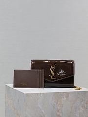 Okify YSL Uptown Chain Wallet Bag In Chocolate Brown 19x12x4cm - 5