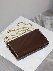 Okify YSL Uptown Chain Wallet Bag In Chocolate Brown 19x12x4cm - 4