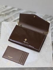 Okify YSL Uptown Chain Wallet Bag In Chocolate Brown 19x12x4cm - 3