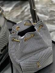 Okify YSL Joe Striped Bucket Bag 22x29x15cm - 3