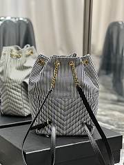 Okify YSL Joe Striped Bucket Bag 22x29x15cm - 2