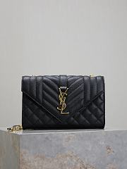 Okify YSL Envelope Matelasse WOC Bag In Black With Gold Hardware 21x13x6cm  - 1