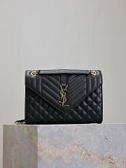 Okify YSL Envelope Bag In Black With Gold Hardware 24x17.5x6cm - 1