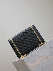 Okify YSL Envelope Bag In Black With Gold Hardware 24x17.5x6cm - 2