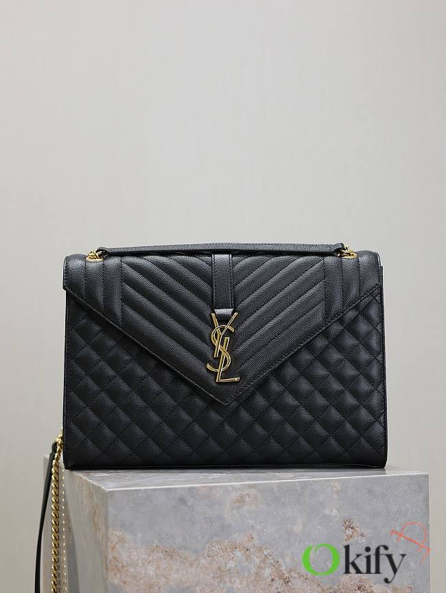 Okify YSL Envelope Bag In Black 31x22x7.5cm - 1