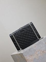 Okify YSL Envelope Bag In Black With Silver Hardware 24x17.5x6cm - 5