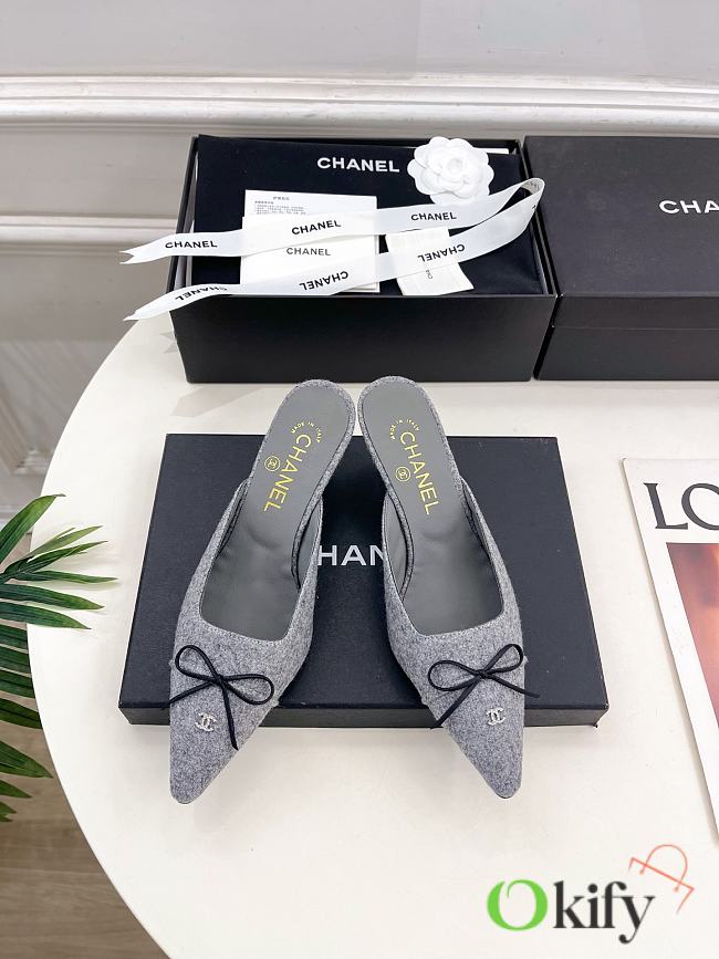Okify CC Bow Dark Gray High Heels EU35-41 - 1