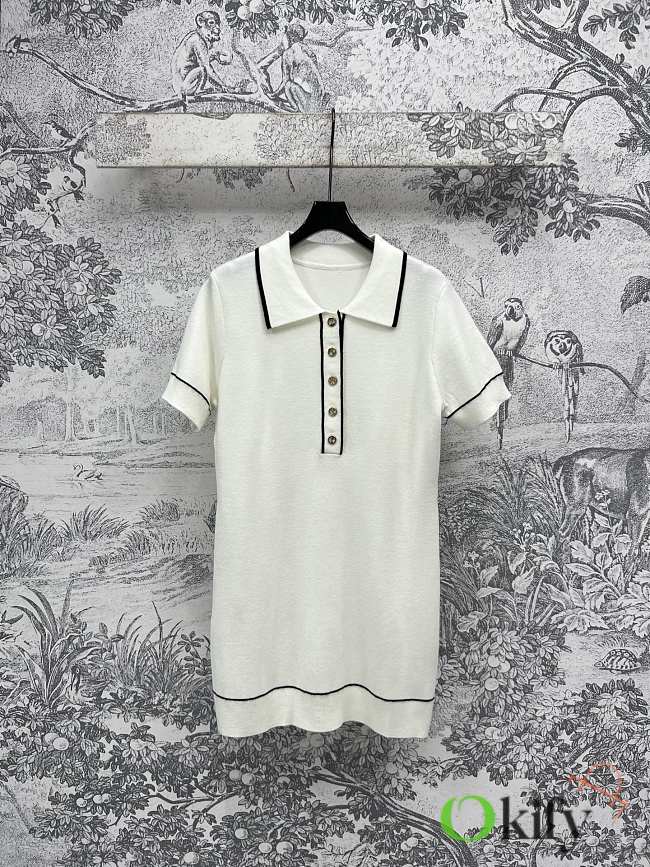 Okify Gucci White Polo Dress SML  - 1