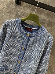 Okify Gucci Blue Yarn Knitted Cardigan SML  - 3