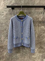 Okify Gucci Blue Yarn Knitted Cardigan SML  - 1