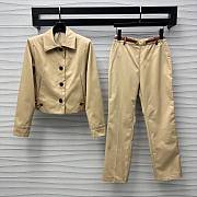 Okify Set Of Horsebit Beige Jacket And Pants SML  - 2