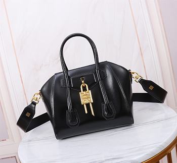 Okify Givenchy Antigona Lock Bag In Black With Gold Hardware 22x29x18x13cm 