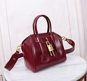 Okify Givenchy Antigona Lock Bag In Dark Red 22x29x18x13cm  - 2