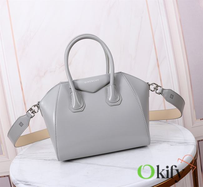 Okify Givenchy Gray Antigona Toy Bag In Box Leather 22x27x13cm - 1