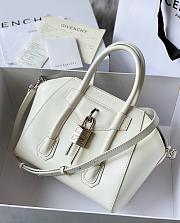 Okify Givenchy Mini Antigona Lock Bag In White Box Leather 20x22x13cm  - 1