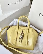 Okify Givenchy Mini Antigona Lock Bag In Light Yellow Box Leather 20x22x13cm  - 1