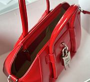 Okify Givenchy Mini Antigona Lock Bag In Red Box Leather 20x22x13cm  - 5