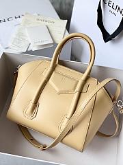 Okify Givenchy Mini Antigona Lock Bag In Beige Box Leather 20x22x13cm  - 4