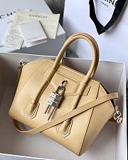 Okify Givenchy Mini Antigona Lock Bag In Beige Box Leather 20x22x13cm  - 1