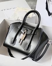 Okify Givenchy Mini Antigona Lock Bag In Black Box Leather With Silver Hardware 20x22x13cm  - 1