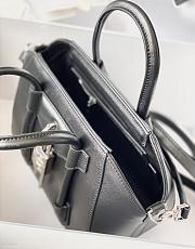 Okify Givenchy Mini Antigona Lock Bag In Black Box Leather With Silver Hardware 20x22x13cm  - 2