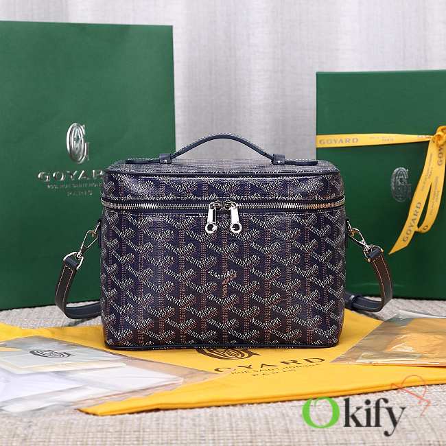 Okify Goyard Muse Vanity Case Bag In Blue 15x20x14cm  - 1