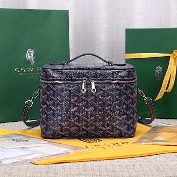 Okify Goyard Muse Vanity Case Bag In Blue 15x20x14cm 