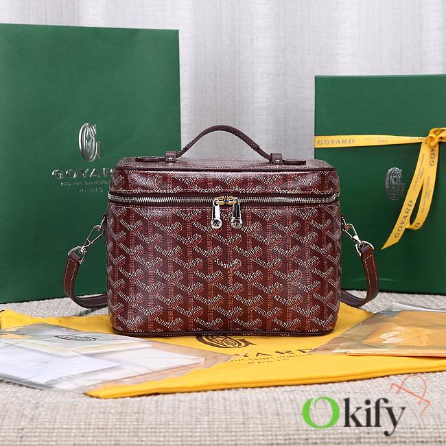 Okify Goyard Muse Vanity Case Bag In Red 15x20x14cm  - 1