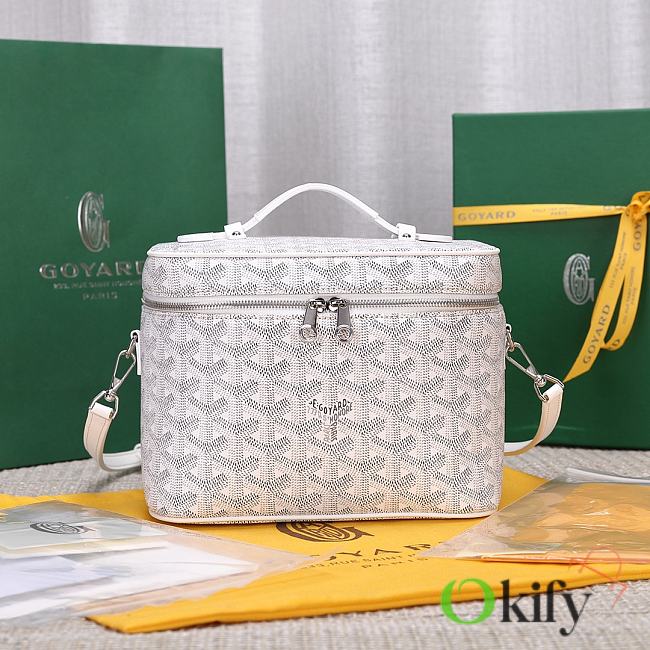 Okify Goyard Muse Vanity Case Bag In White 15x20x14cm  - 1